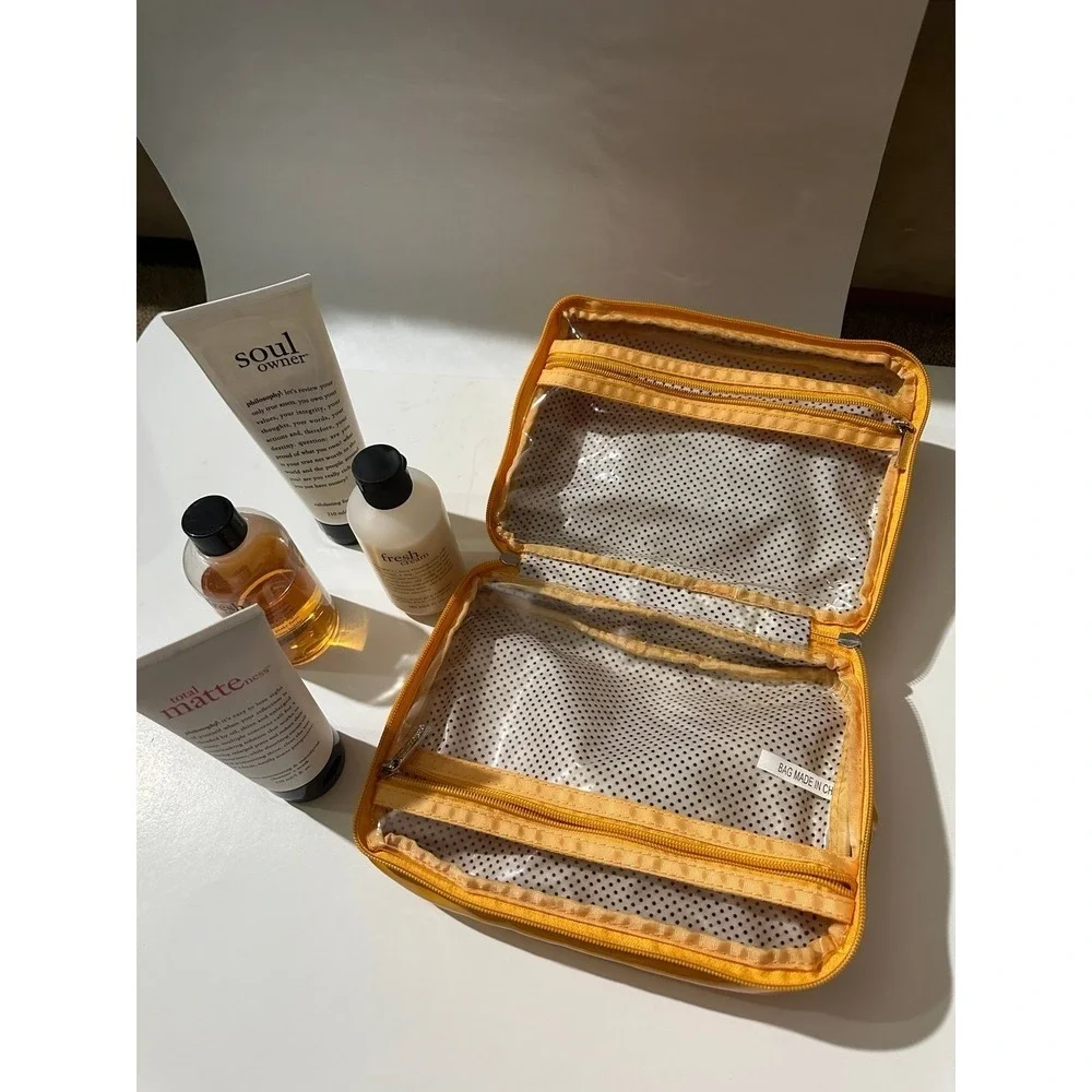 philosophy fresh 5pc Set cream body spritz shampoo total mateness soul owner bag
